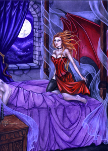 Greeting card - Gothic moon - Succubus