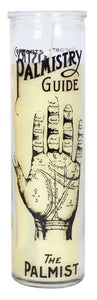 Glass tall jar candle - Palmistry or Phrenology 20cm