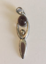 Load image into Gallery viewer, garnet goddess pendant sterling silver
