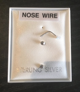 Set of 3  silver nose studs