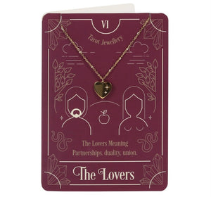 Necklace on greeting card - The lovers