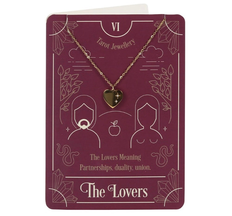 Necklace on greeting card - The lovers