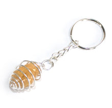 Load image into Gallery viewer, Spiral cage keyring for crystals

