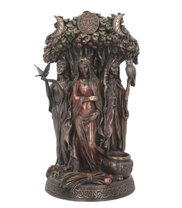 COLLECT ONLY Maiden, mother, crone bronzed figure - triple goddess 27cm