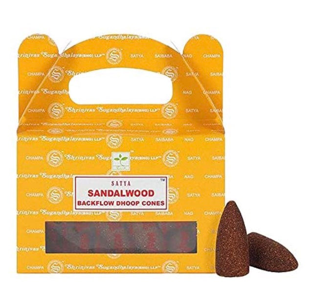 Satya Sandalwood backflow incense cones (24's)
