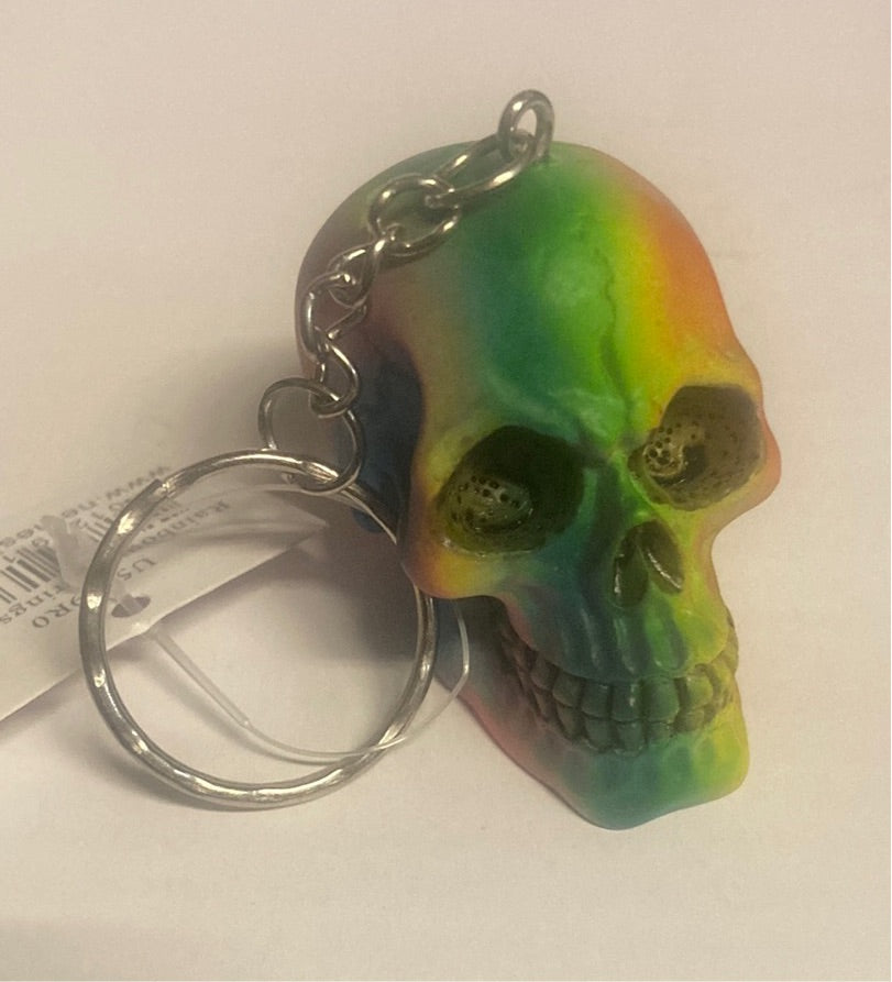 Keyring - rainbow skull