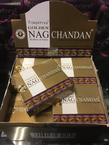 Golden Nag Chandan (sandalwood) incense cones