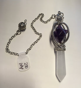 Pendulum - merkaba, quartz & amethyst