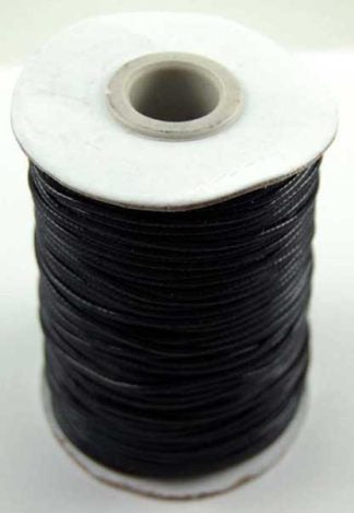 Black cord - waxed black cotton cord