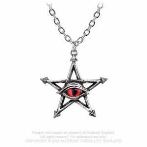 Red curse, eye pendant - alchemy gothic