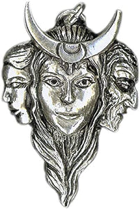 Sterling silver Triple Goddess pendant - sigils of the craft