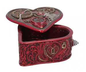 Steampunk heart trinket box - Miles Pinkney 10.5cm