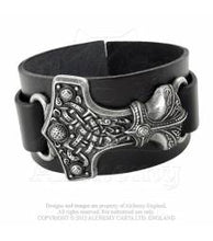 Load image into Gallery viewer, Thunderhammer, real leather wrist strap- Alchemy Gothic
