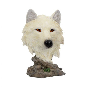 Snow searcher - White wolf bust 16cm